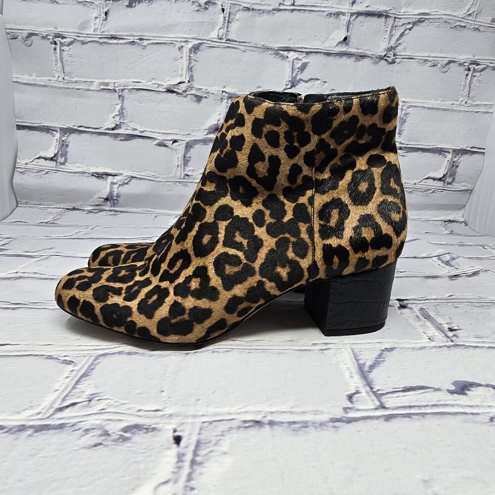Sam Edelman Edith Bootie Leopard Print Calf Hair Boots Size 8.5 Booties